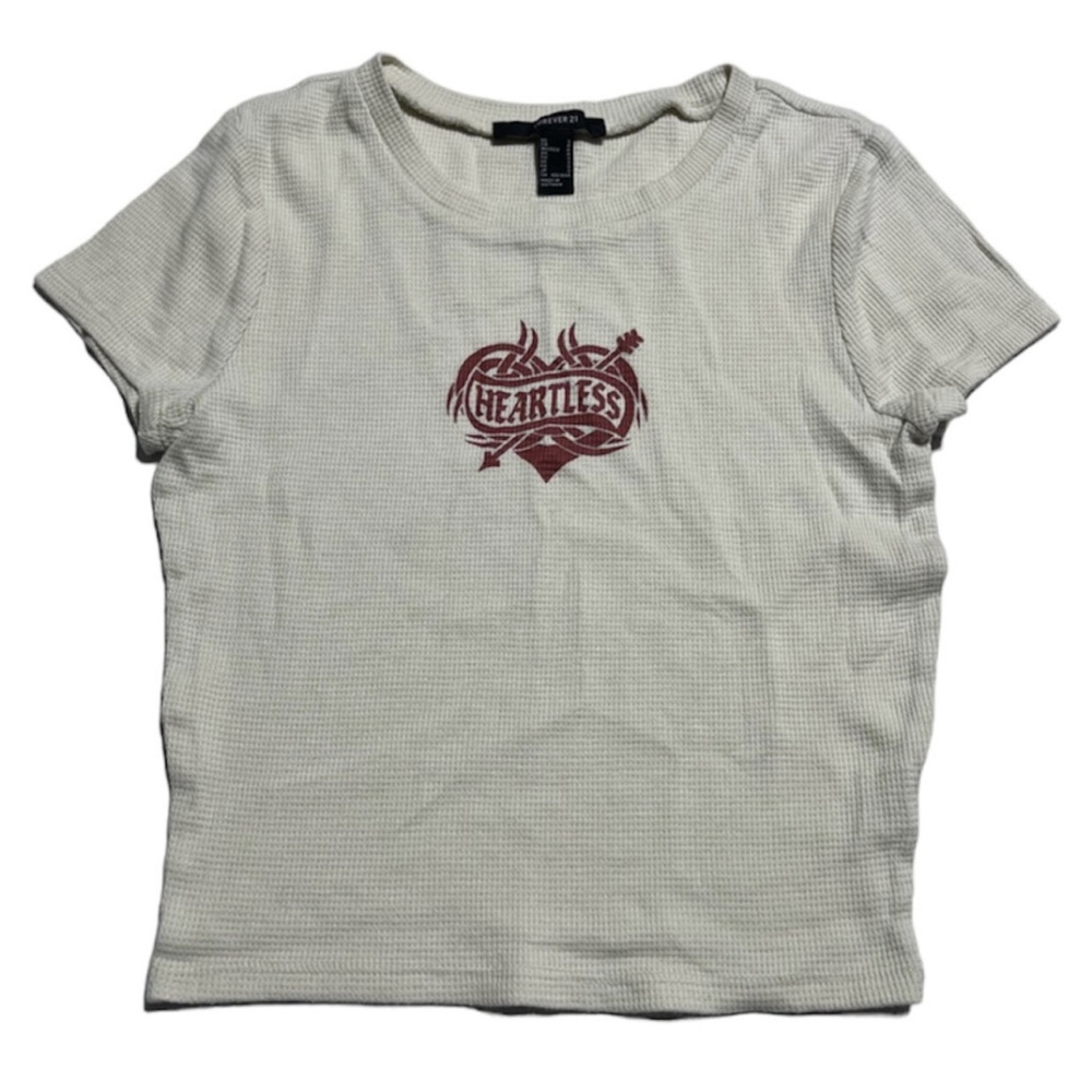 Forever 21 “heartless” waffle knit tee Small
